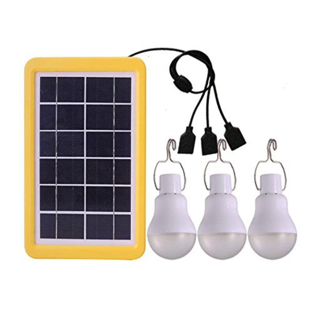 AOLVO Luz Led Exterior, Bombilla Led Exterior Solar con USB - Paneles y ...